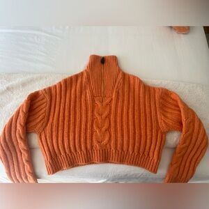 Nanushka Vibrant Orange Cable Knit Sweater